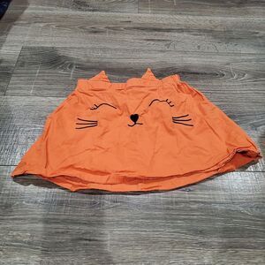 Girls SHEIN Mini Skirt Size 8 Orange Cat Design Mini Skirt